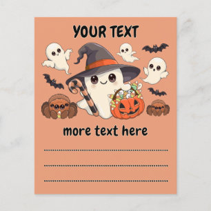 Prospectus 11,4 Cm X 14,2 Cm Joli fantôme de Halloween de style Kawaii