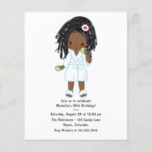 Prospectus 11,4 Cm X 14,2 Cm Jote Black Girl Spa Sleepover fête d'anniversaire
