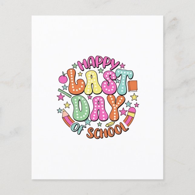 Prospectus 11,4 Cm X 14,2 Cm Joyeuse Dernière journée d'école (Devant)