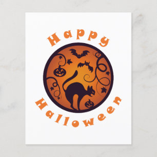 Prospectus 11,4 Cm X 14,2 Cm Joyeuse lanterne d'Halloween araignées et chauves-