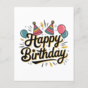 Prospectus 11,4 Cm X 14,2 Cm Joyeux Anniversaire Festif