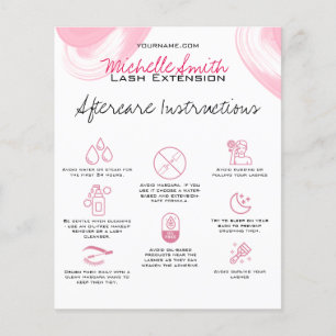 Prospectus 11,4 Cm X 14,2 Cm Lash extensions Instructions de suivi Icon Rose