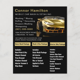 Prospectus 11,4 Cm X 14,2 Cm Lavage de voiture mobile Détail de la pression de 