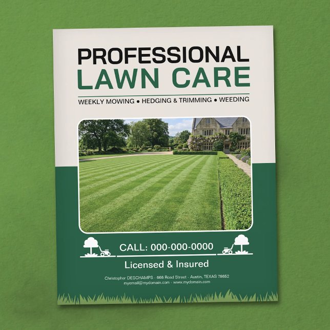 Prospectus 11,4 Cm X 14,2 Cm Lawn Care Services (Lawn Care Services Flyer)