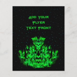 Prospectus 11,4 Cm X 14,2 Cm Le Monstre de la flamme verte dans le ciel étoilé