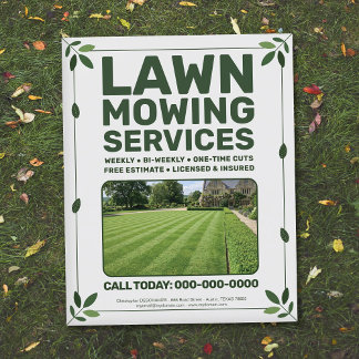 Prospectus 11,4 Cm X 14,2 Cm Leaf & Lawn Mowing Services