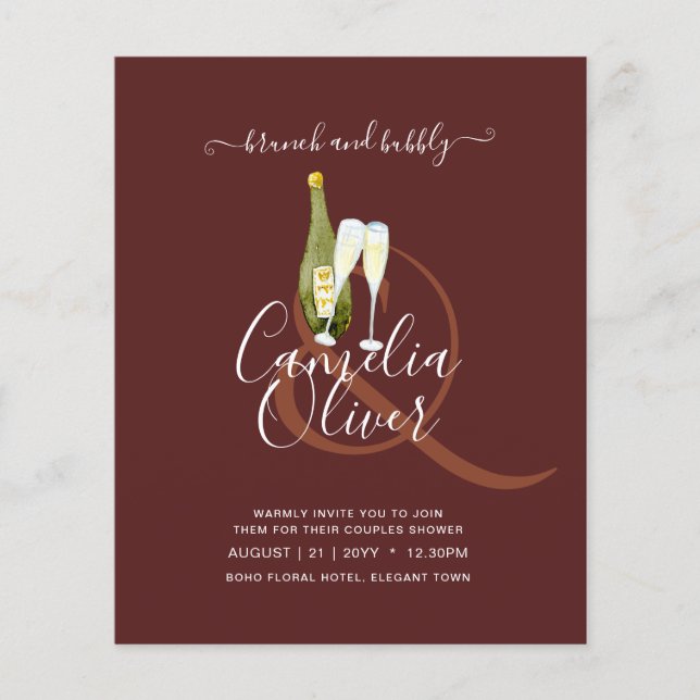 Prospectus 11,4 Cm X 14,2 Cm LeahG BUDGET Brunch Bubbly Mariage de Fête des mar (Devant)