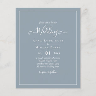 Prospectus 11,4 Cm X 14,2 Cm LeahG Dusty Blue Monochrome Mariage Inviter