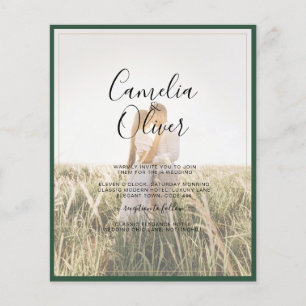Prospectus 11,4 Cm X 14,2 Cm LeahG Emerald Green Photo Overlay Mariage Inviter
