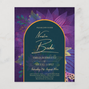 Prospectus 11,4 Cm X 14,2 Cm LeahG Green Purple Gold JEWEL TONES Mariage INVITE