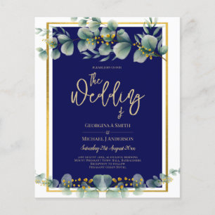 Prospectus 11,4 Cm X 14,2 Cm LeahG NAVY BLUE OR Vert Eucalyptus Mariage