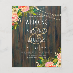 Prospectus 11,4 Cm X 14,2 Cm LeahG Pêche Rustique Mariage Floral de corail
