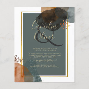 Prospectus 11,4 Cm X 14,2 Cm Leahg TURQUOISE TONNES DE TERRE MARIAGE INVITE QR