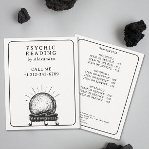 Prospectus 11,4 Cm X 14,2 Cm Lecteur de Tarot Moyen Psychique Crystal Ball vint