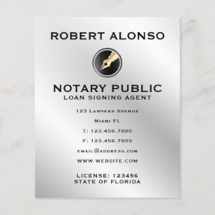 Prospectus 11,4 Cm X 14,2 Cm Légère surface fausse métallique avec logo