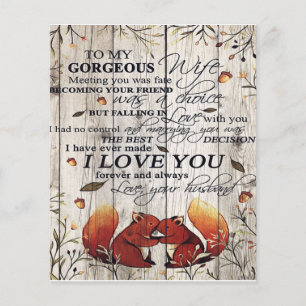 Prospectus 11,4 Cm X 14,2 Cm Lettre à ma femme Cadeau mignon pour votre femme