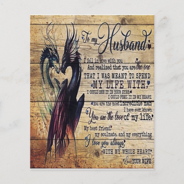 Prospectus 11,4 Cm X 14,2 Cm Lettre de citation d'amour à mon mari (Devant)