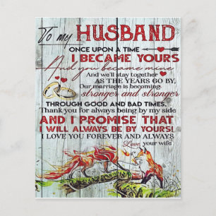 Prospectus 11,4 Cm X 14,2 Cm Lettre de citation d'amour à mon mari