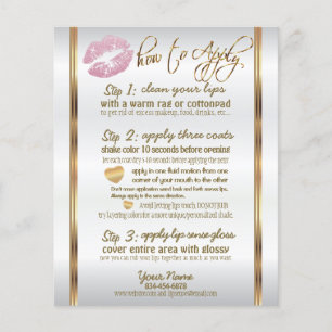 Prospectus 11,4 Cm X 14,2 Cm Lipsense Senegence Pink Glitter Lip Instructions