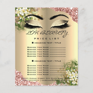 Prospectus 11,4 Cm X 14,2 Cm Liste de prix de coiffeur pour cils d'artiste de m