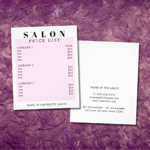 Prospectus 11,4 Cm X 14,2 Cm Liste de prix du salon de la rose blanche minimali