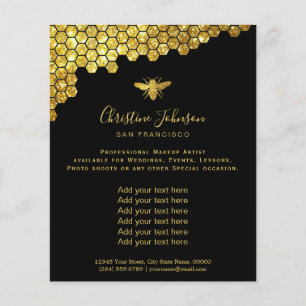 Prospectus 11,4 Cm X 14,2 Cm logo abeille sur le prospectus arrière - plan noir