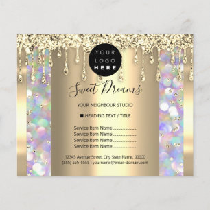 Prospectus 11,4 Cm X 14,2 Cm Logo Beauty Maquillage Nails Liste de prix Lecteur