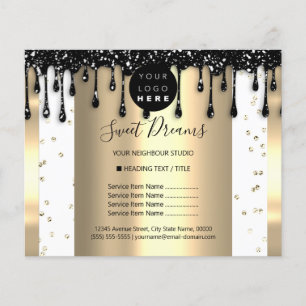 Prospectus 11,4 Cm X 14,2 Cm Logo Beauty Maquillage Nails Liste des prix Lux