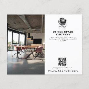 Prospectus 11,4 Cm X 14,2 Cm Logo de l'immobilier d'entreprise Photo Code QR