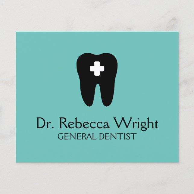 Prospectus 11,4 Cm X 14,2 Cm Logo Dentiste Minimal Lumière Bureau dentaire Turq (Devant)