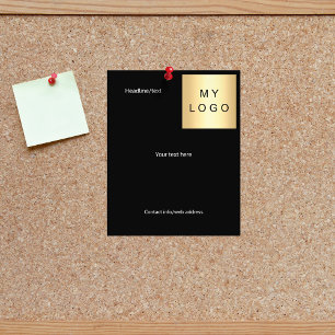 Prospectus 11,4 Cm X 14,2 Cm Logo d'entreprise blanc noir