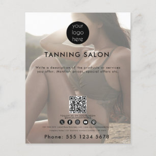 Prospectus 11,4 Cm X 14,2 Cm Logo d'entreprise QR Code Beauté Spray Tan Faded P