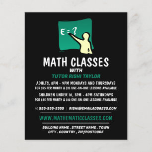 Prospectus 11,4 Cm X 14,2 Cm Logo Mathématique, Classes Mathématiques Publicité
