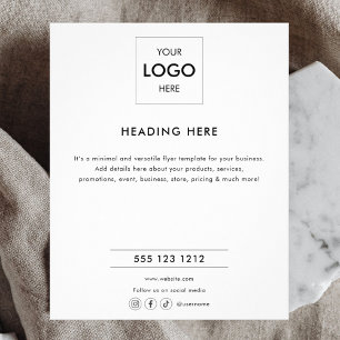 Prospectus 11,4 Cm X 14,2 Cm Logo Minimal Marketing Professionnel Noir