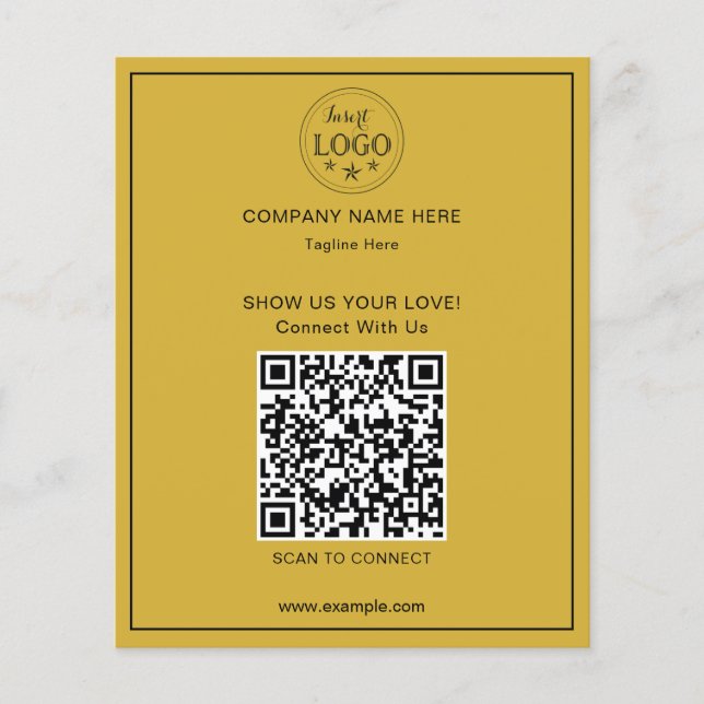 Prospectus 11,4 Cm X 14,2 Cm Logo Minimaliste et Code QR pour le Marketing des  (Devant)