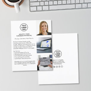 Prospectus 11,4 Cm X 14,2 Cm Logo moderne minimaliste White Consultant Business