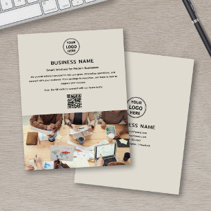 Prospectus 11,4 Cm X 14,2 Cm Logo moderne Photo QR Professionnel Business