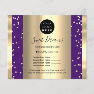 Prospectus 11,4 Cm X 14,2 Cm Logo personnalisé Beauty Maquillage Prix Or Confet