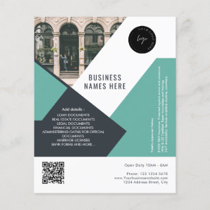 Prospectus 11,4 Cm X 14,2 Cm Logo personnalisé et code QR moderne Simple Profes