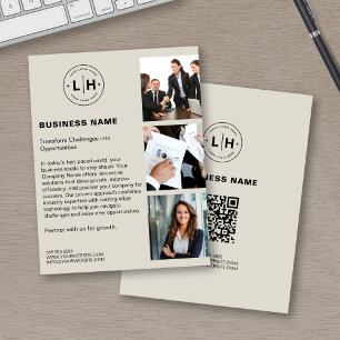 Prospectus 11,4 Cm X 14,2 Cm Logo Personnalisé Moderne Photo QR Business