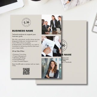 Prospectus 11,4 Cm X 14,2 Cm Logo personnalisé Photo QR Professionnel
