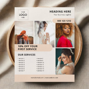 Prospectus 11,4 Cm X 14,2 Cm Logo Photo Entreprise Marketing Flyer