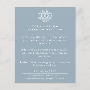 Prospectus 11,4 Cm X 14,2 Cm Logo professionnel bleu Dusty minimaliste Promotio