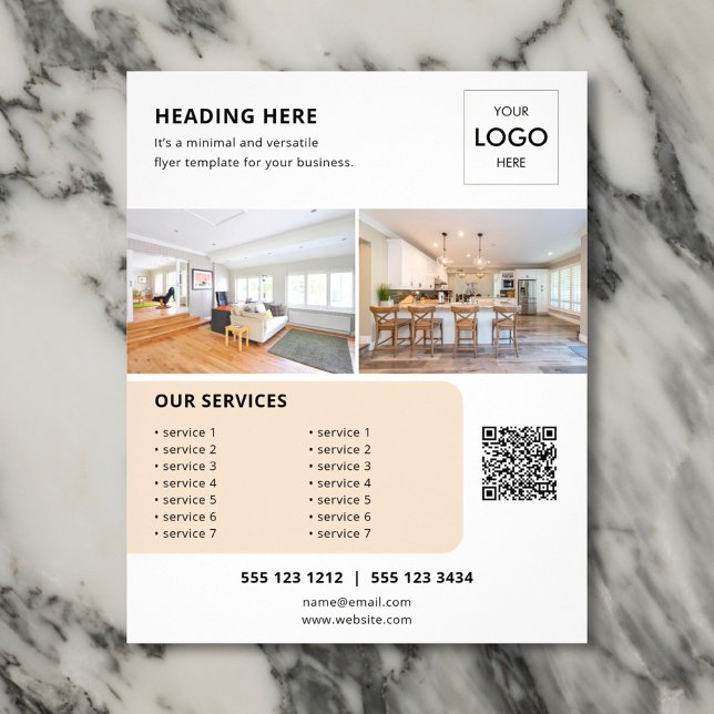 Prospectus 11,4 Cm X 14,2 Cm Logo QR Code Photo Marketing d'entreprise (Créateur téléchargé)