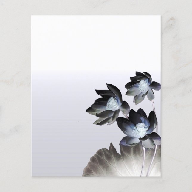 Prospectus 11,4 Cm X 14,2 Cm Lotus Blossoms Artistiques Business Custom Flyer (Devant)