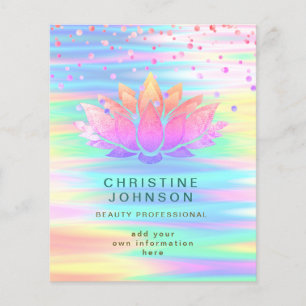 Prospectus 11,4 Cm X 14,2 Cm lotus logo coloré vagues beauté professionnel