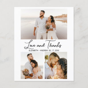 Prospectus 11,4 Cm X 14,2 Cm Love and Thanks Collage Mariage Merci Flyer