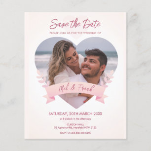 Prospectus 11,4 Cm X 14,2 Cm Love Heart Photo Enregistrer la date Invitation
