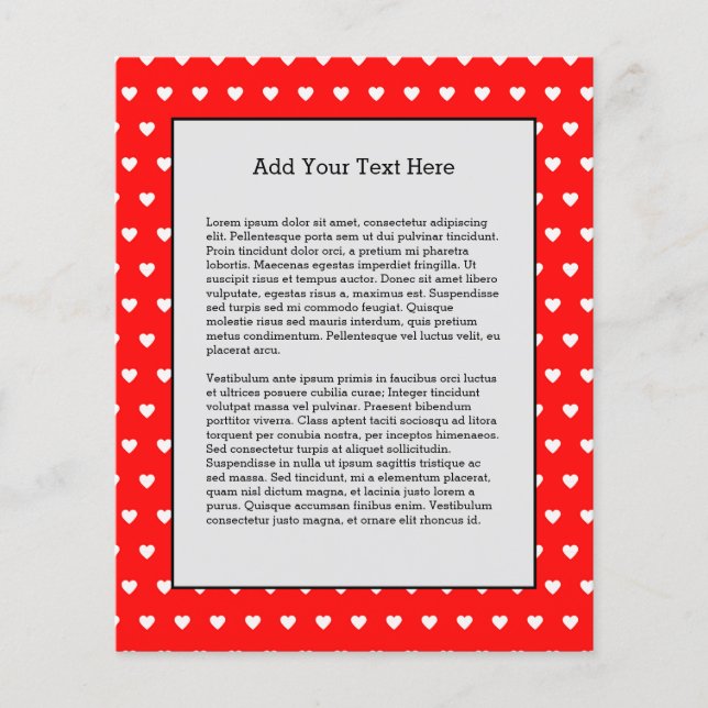 Prospectus 11,4 Cm X 14,2 Cm Love Red White Hearts (Devant)