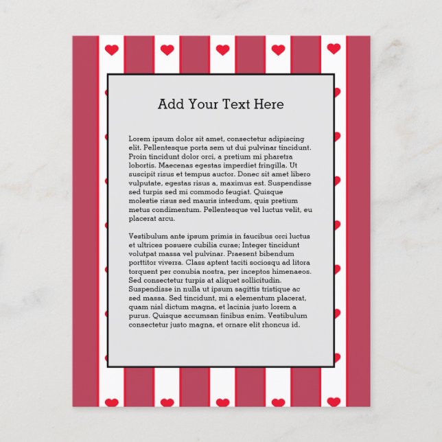 Prospectus 11,4 Cm X 14,2 Cm Lovely Red Hearts Valentines Day White Lines Love (Devant)